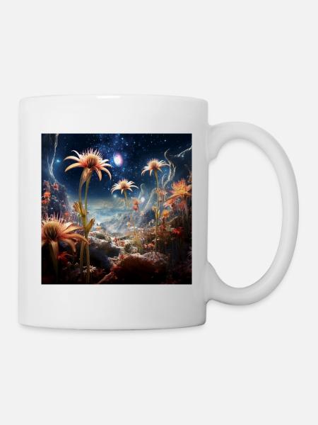 Sternenblüten Landschaft - Tasse - Weiß