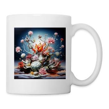 Blütenalchemie im Neonlicht - Tasse - Weiß - Rechts