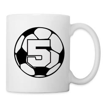 Numéro 5 football - 5e anniversaire  - Mug blanc - blanc - Droite