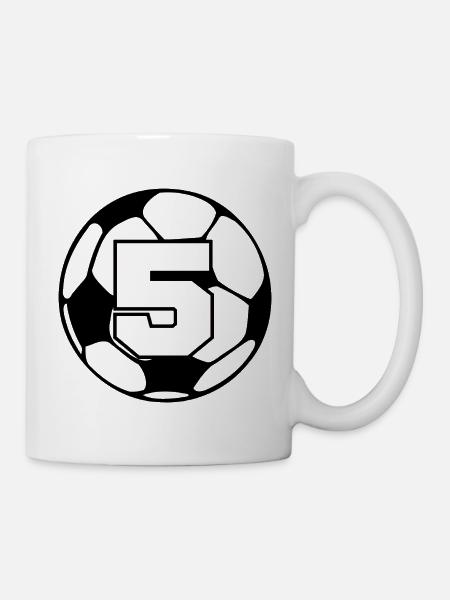 Numéro 5 football - 5e anniversaire  - Mug blanc - blanc