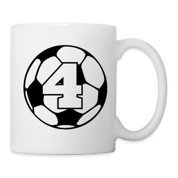 Number 4 football - 4th anniversary - Mug - white - Right