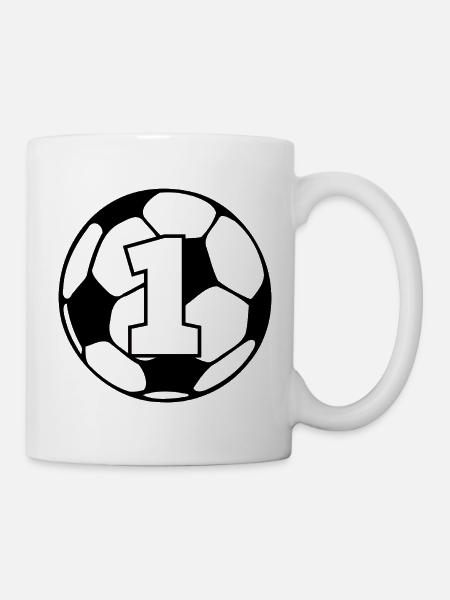 Nummer 1 Fußball - 1. Jahrestag - Tasse - Weiß