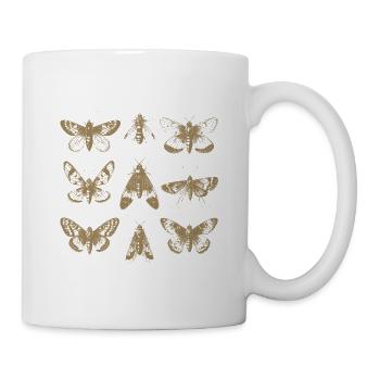 Illustration de la collection de papillons de nuit vintage - Mug blanc - blanc - Droite