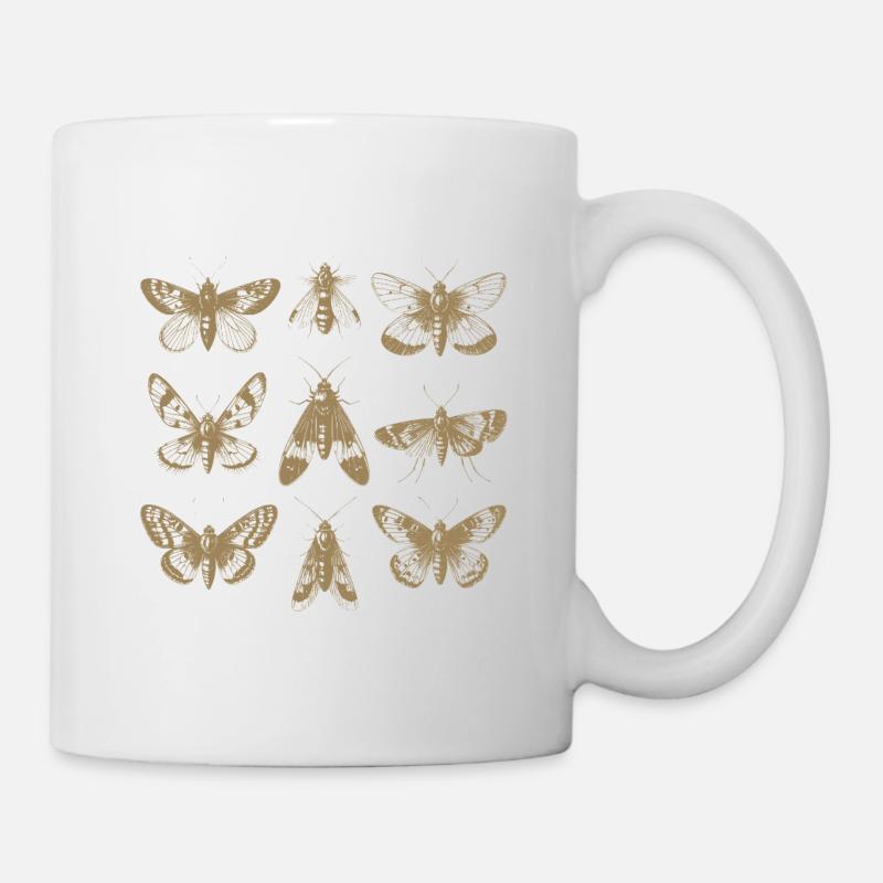 Vintage Moth Collection Illustration - Mug - white