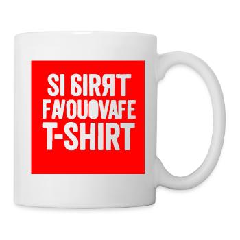 T-Shirt mit fehlerhaftem Textblock - Tasse - Weiß - Rechts