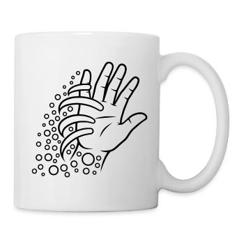 Minimalistische Hand Line Art - Tasse - Weiß - Rechts