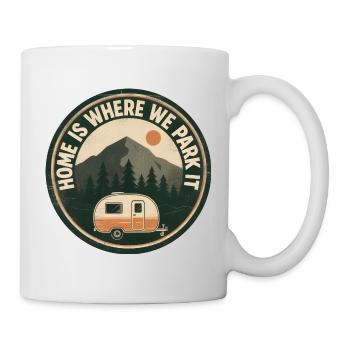 Camper Camping Home est l’endroit où nous le garons - Mug blanc - blanc - Droite