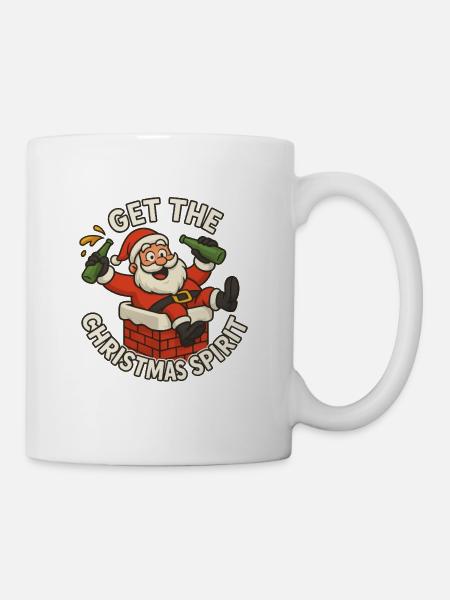 Santa Getting The Christmas Spirit - Mug - white