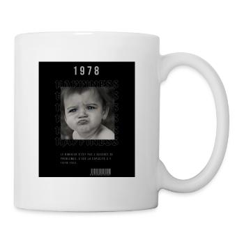 portait tete de Bébé en noir et blanc - Mug blanc - blanc - Droite