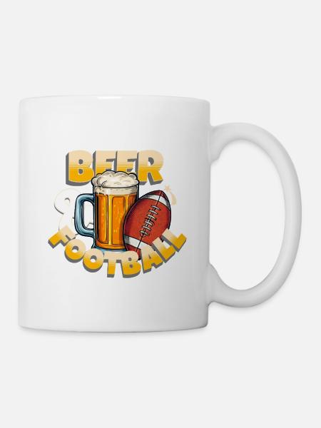 Bier- und Fußball-Mashup - Tasse - Weiß