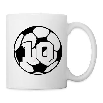 Number 10 football - 10th anniversary - Mug - white - Right