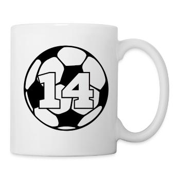 Numéro 14 football - 14e anniversaire  - Mug blanc - blanc - Droite
