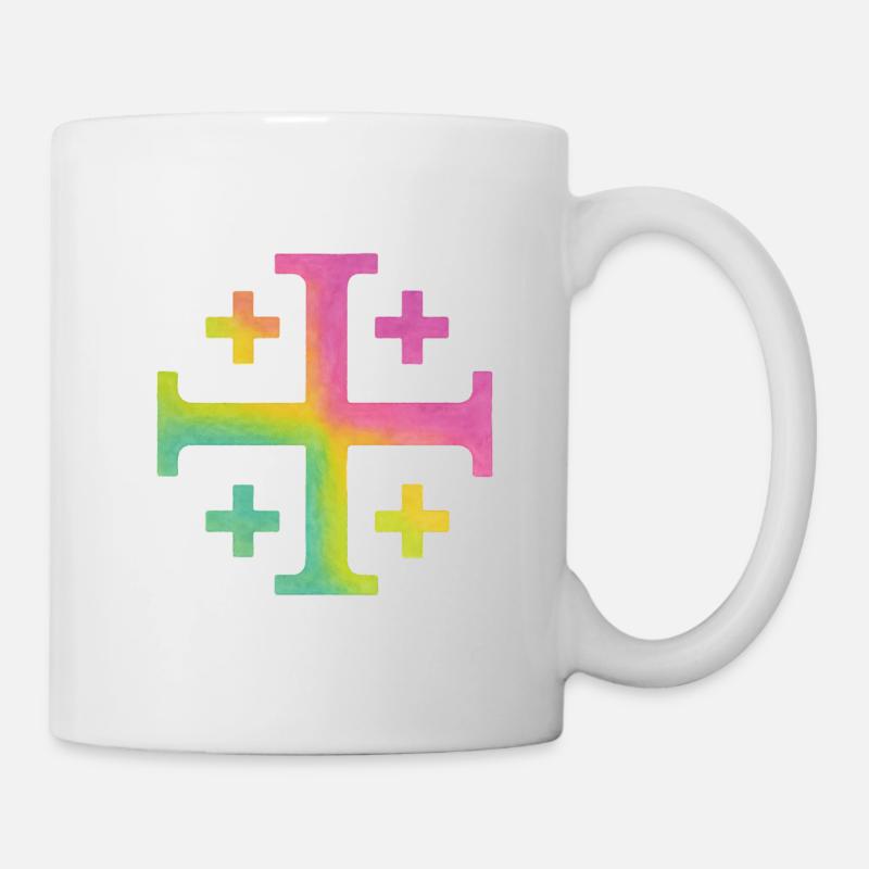 Kairos Cross (Jerusalem Cross) – Spring Meadow - Mug - white