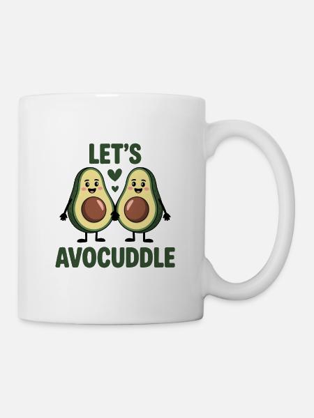 Let's Avocuddle – Funny Avocado Couple Design - Mug - white