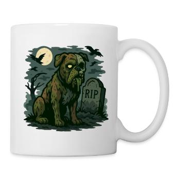 Zombie Bulldog - Chien mort-vivant Halloween Design. - Mug blanc - blanc - Droite