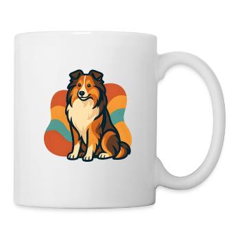 Lebhafter Shetland-Schäferhund Sunburst - Tasse - Weiß - Rechts