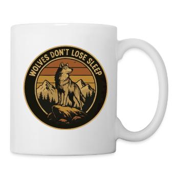 Moonlit night wolf in mountain landscape - Mug - white - Right
