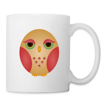 Eulengesicht mit Farbverlauf in gemütlichen Tönen - Tasse - Weiß - Rechts