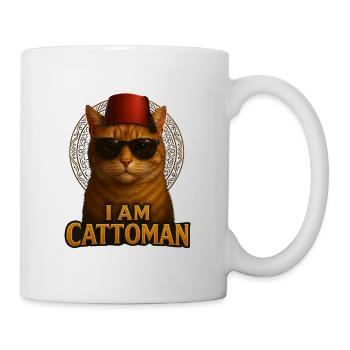 I Am Cattoman – Vintage Streetwear mit Retro-Katze - Tasse - Weiß - Rechts