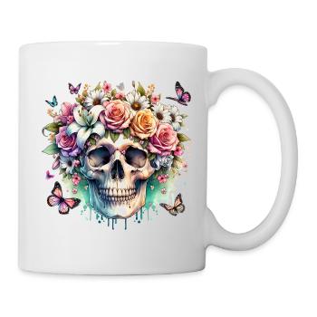 Flowers Skull Beauty Bloom - Mug - white - Right
