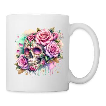 Flowers Skull Beauty Bloom - Mug - white - Right
