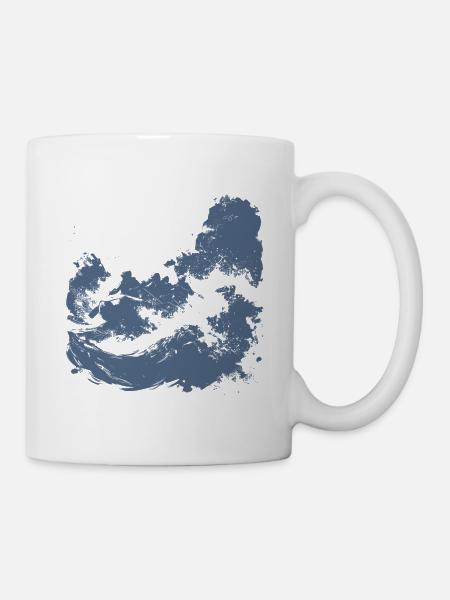 Wildwasser-Rafting-Pinselkunst - Tasse - Weiß
