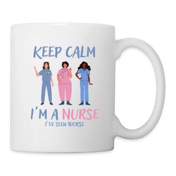 Bleib ruhig, ich bin Krankenschwester - Tasse - Weiß - Rechts