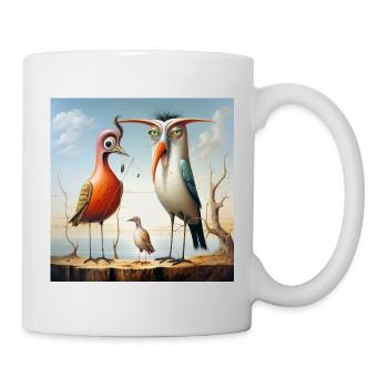 Flying duet on the coastal beach - Mug - white - Right