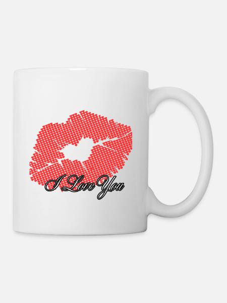 Heart in romantic points I love you - Mug - white