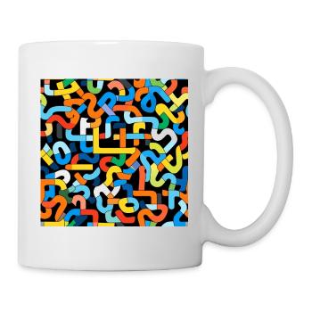 Verflochtene Farbknoten Muster - Tasse - Weiß - Rechts