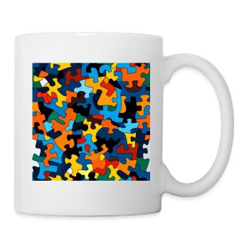 Motif de pièce de puzzle coloré - Mug blanc - blanc - Droite