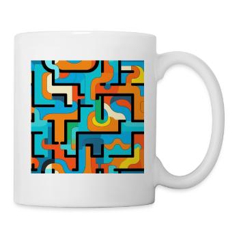 Flux de couleurs, labyrinthes géométriques - Mug blanc - blanc - Droite