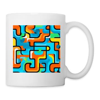 Lebendige Geometrie Farbspiel - Tasse - Weiß - Rechts