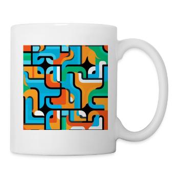Motif de maille colorée abstrait - Mug blanc - blanc - Droite