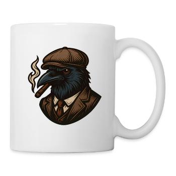 Krähengangster mit Zigarre - Tasse - Weiß - Rechts