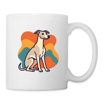 Chien whippet coloré en fond abstrait - Mug blanc - blanc - Droite