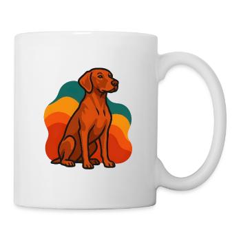 Vizsla Chien dans la palette rétro - Mug blanc - blanc - Droite