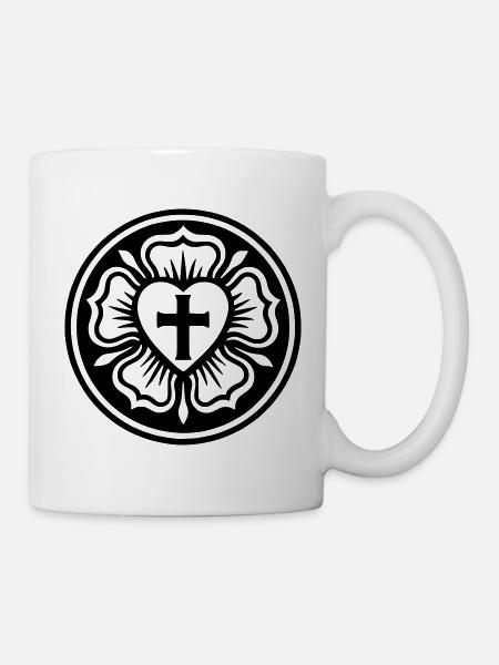 Lutherische Rose - Tasse - Weiß