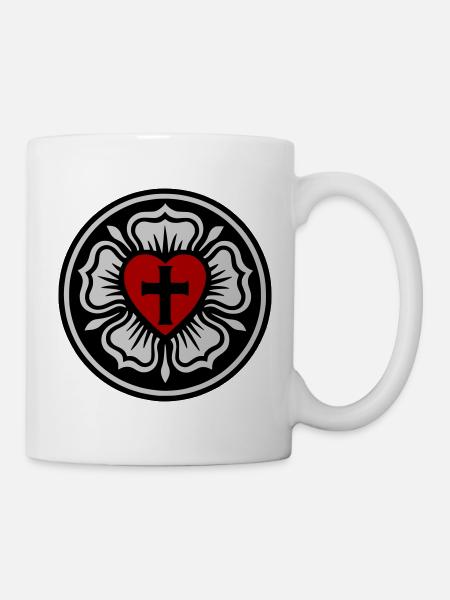 Lutherische Rose - Tasse - Weiß