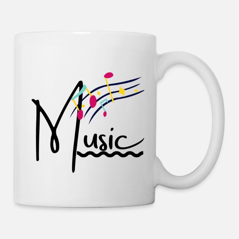 Notes arc-en-ciel sur la portée - Mug blanc - blanc