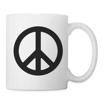 Friedenssymbol im Minimalstil - Tasse - Weiß - Rechts
