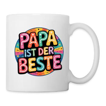 Papa ist der Beste - Tasse - Weiß - Rechts