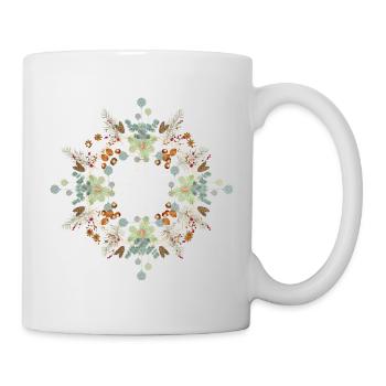 Noble Christmas ornament with nuts and wintergreen - Mug - white - Right