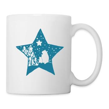 Eisbaer_im_Stern - Tasse - Weiß - Rechts