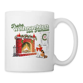 Frohe Weihnachten Von Familie Kamin - Tasse - Weiß - Rechts