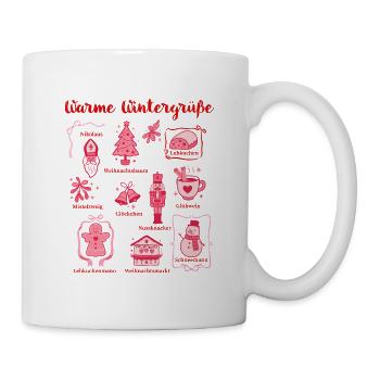 Warmth Winter Greetings Pink Figurines - Mug - white - Right
