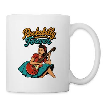 Rockabilly Forever Femme Guitare Electrique Des Années 50 Cadeau - Mug blanc - blanc - Droite