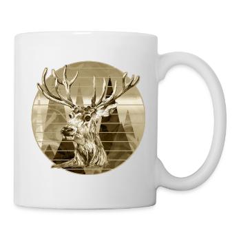 Hirsch - Tasse - Weiß - Rechts