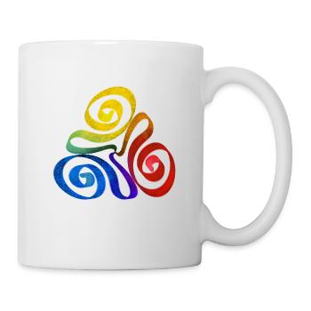 Regenbogen Dreieck Spirale - Tasse - Weiß - Rechts