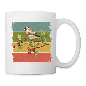 Bunter Vogel - Tasse - Weiß - Rechts